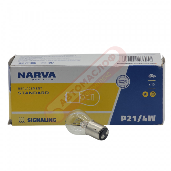 Автолампа NARVA 12V P21 4W BAZ15d 17881